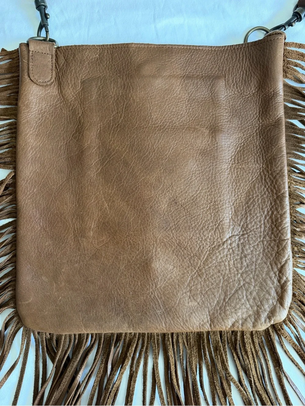 Mcfadin Brown Leather Fringe Western Boho Crossbody Bag Handmade Texas